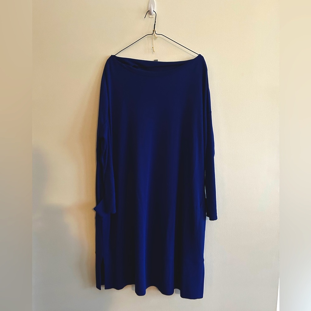 Blue COS dress with long sleeves